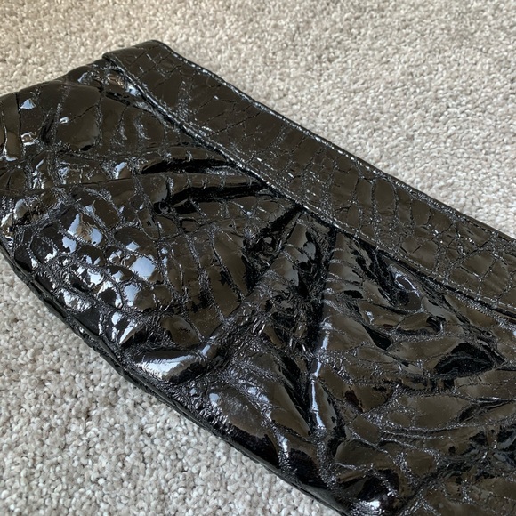 Lauren Merkin Textured Patent Black Clutch - Picture 4 of 6